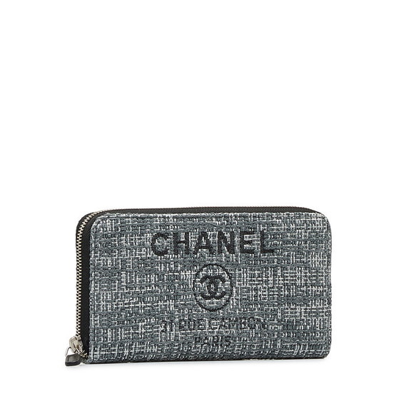 Chanel tweed wallet Deauville long blue Cocomark - Picture 1 of 12